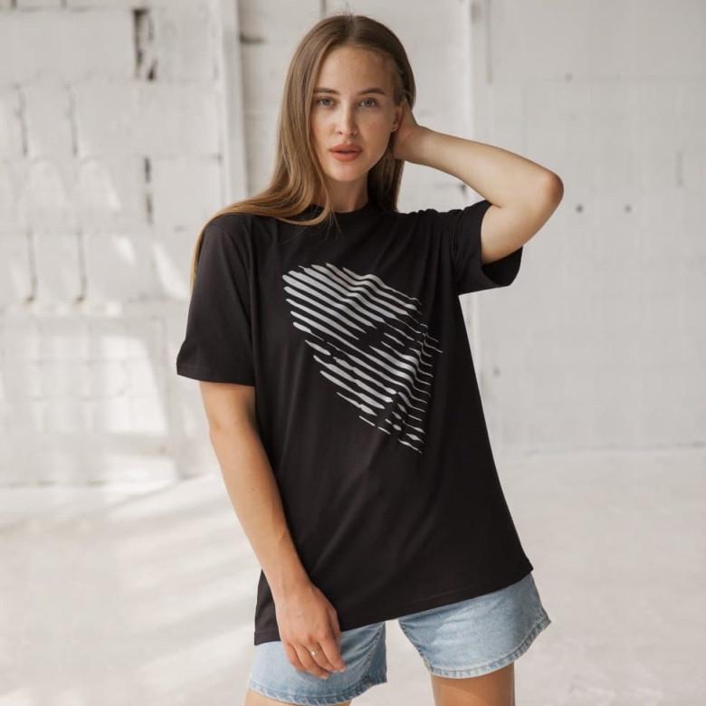 Футболка женская GBI Face хлопковая M Черный (12950)