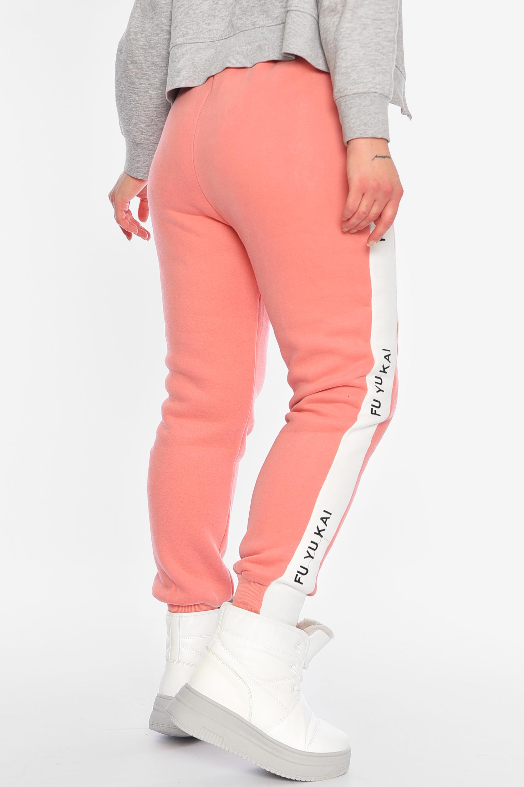 Спортивні штани жіночі на флісі р. 44-46 Темно-рожевий (168422) - фото 3