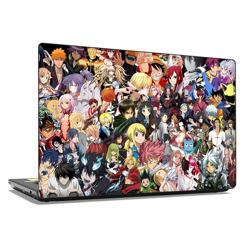 Декоративная наклейка на ноутбук 15,6" Аниме коллаж 380х250 мм (100463)