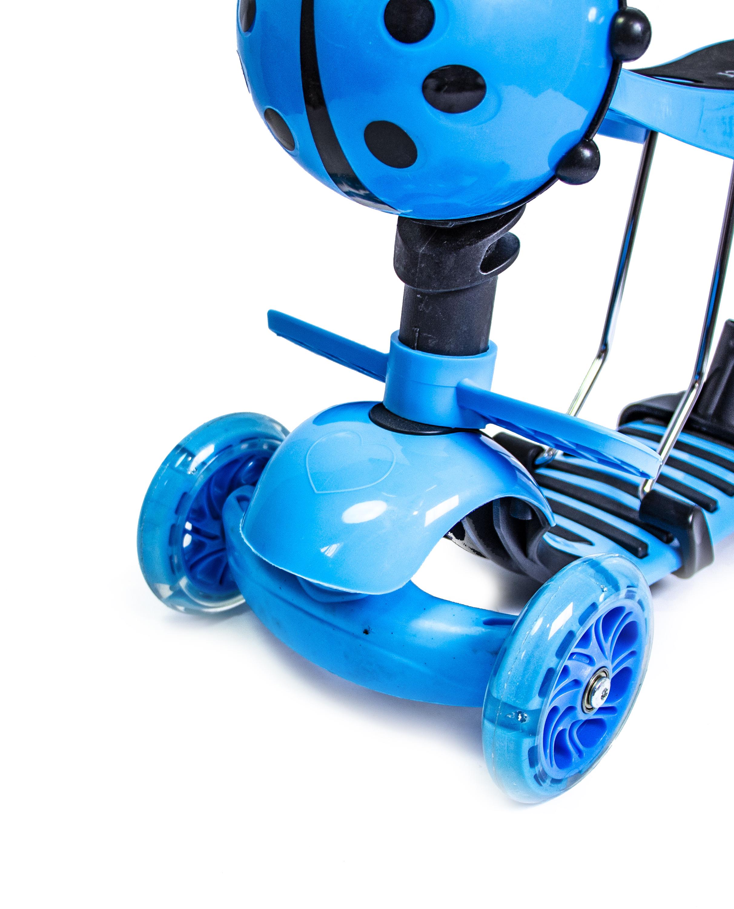 Самокат Scooter Божья коровка 5в1 многофункциональный Blue - фото 3