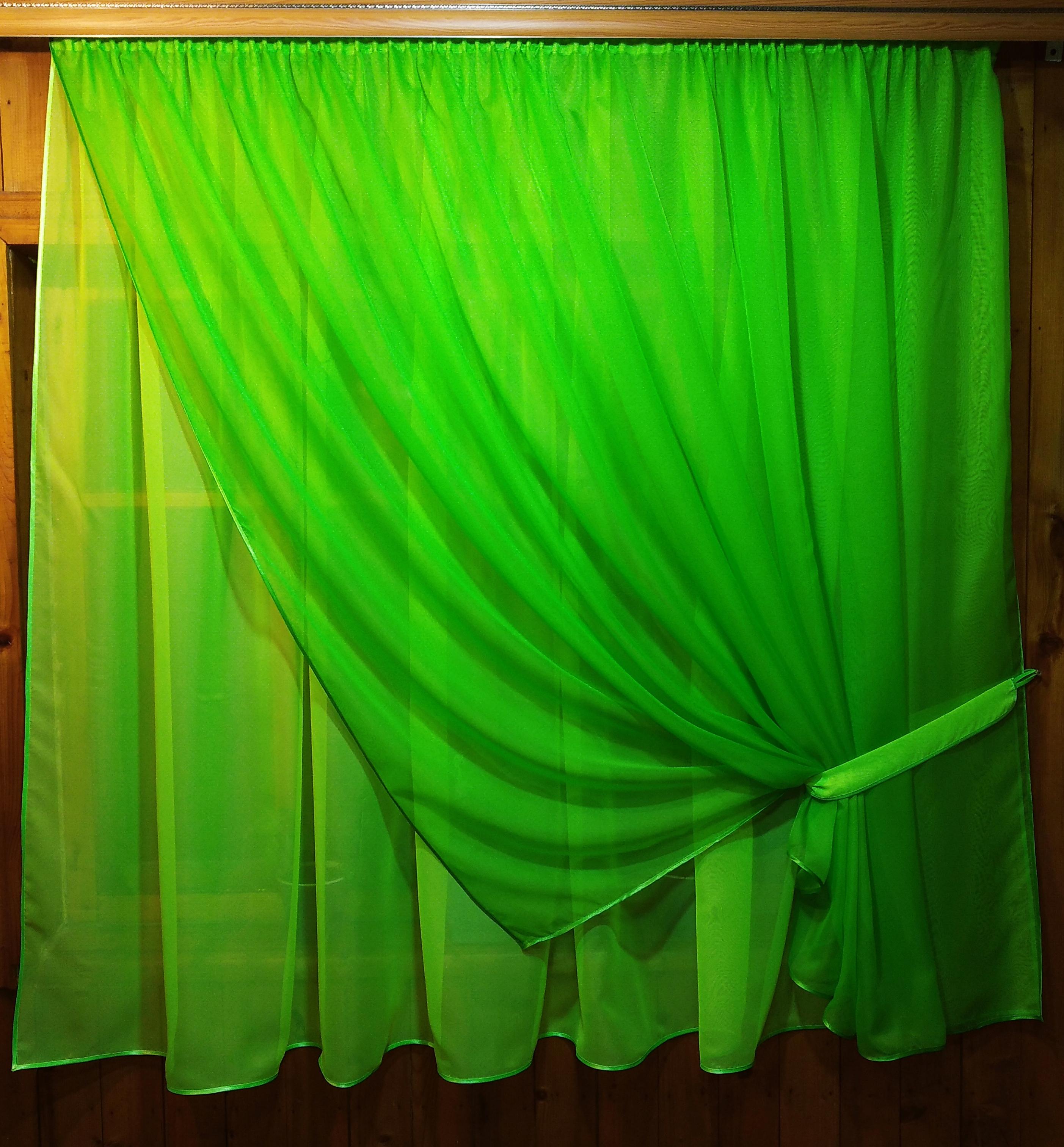 Занавеска готовая короткая Виктория Салатовый