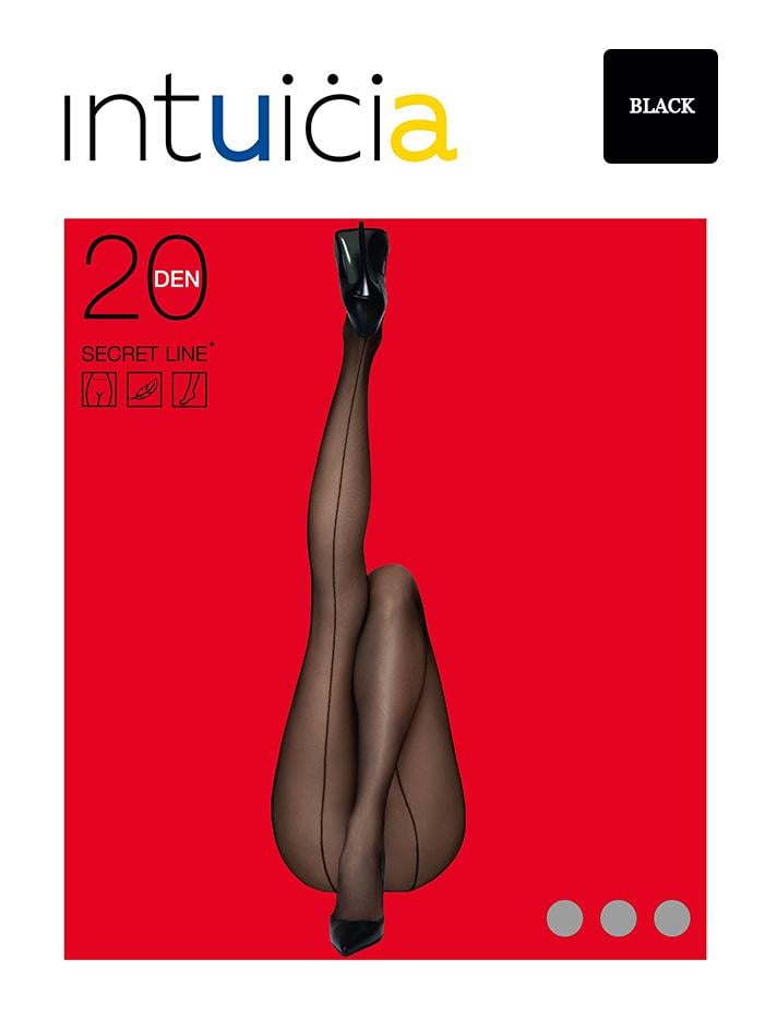 Колготи жіночі капронові Intuicia SECRET LINE PREMIUM 20 den 2р. Black
