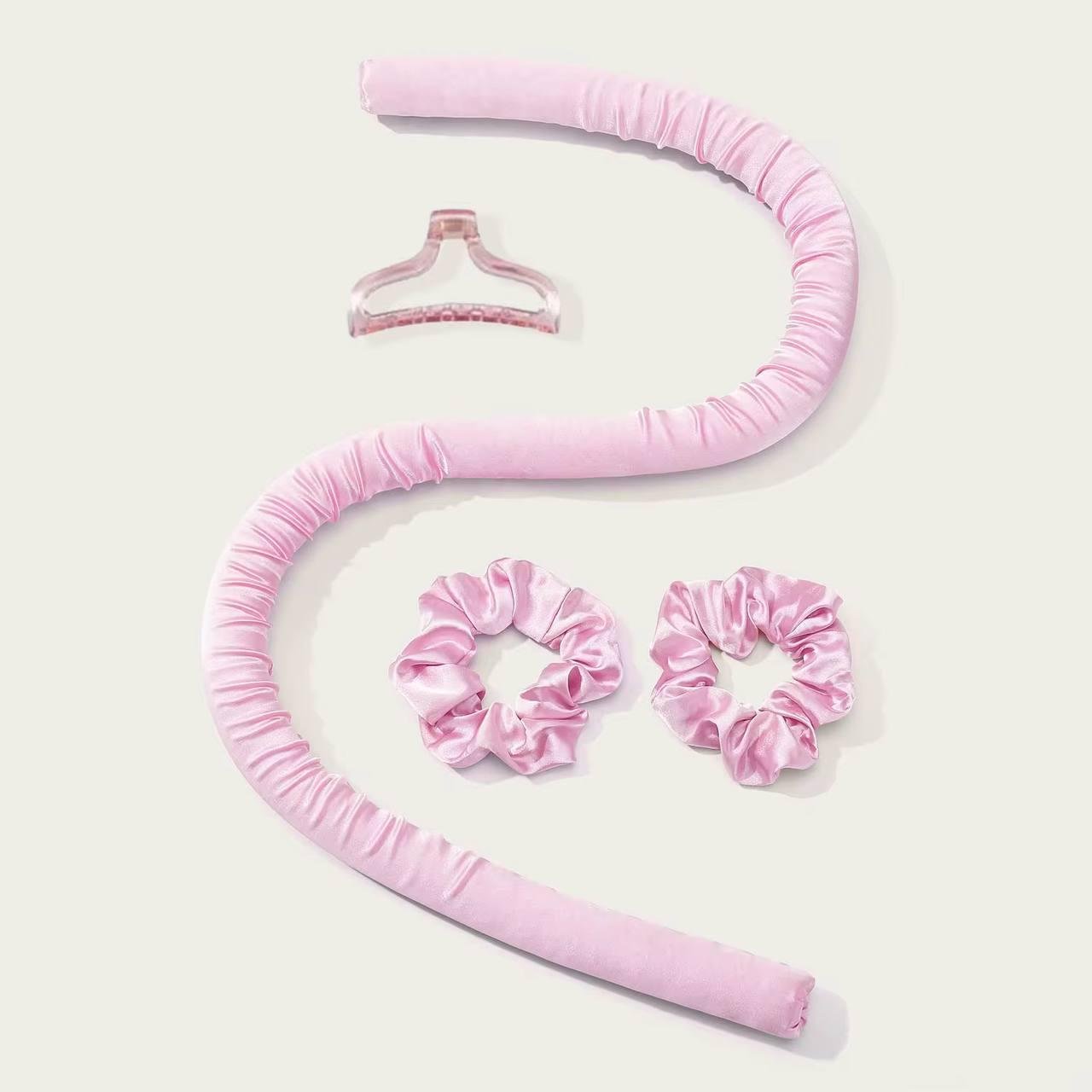 Бигуди мягкие для создания локонов с резинками и зажимом Розовый