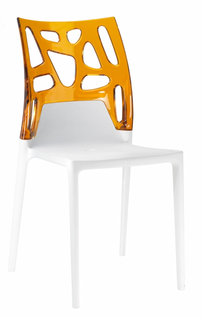 Стул Litolan Papatya Ego-Rock белое сидение Прозрачно-оранжевый (DR001982)