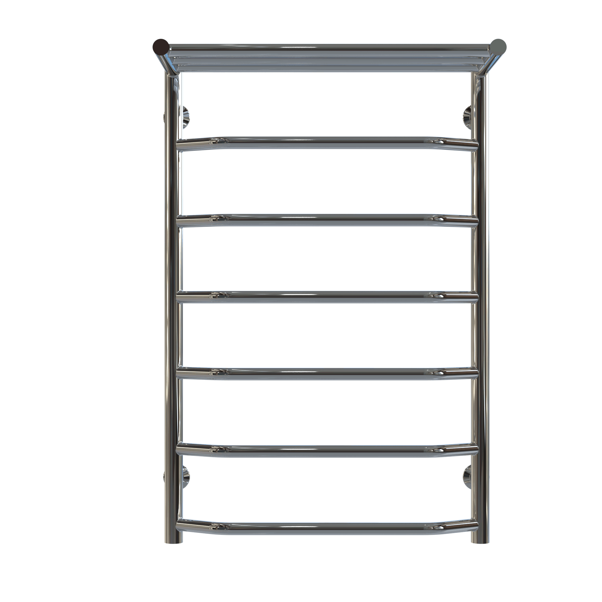 Полотенцесушитель водяной с полкой Deffi Трапеция П7 нижнее подключение нержавеющая сталь 500х800 мм Хром (C.TP.80.50.7.C.A)