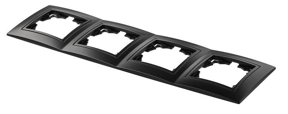 Рамка чотиримісна MARSHEL ELEGANT FE-4 Black