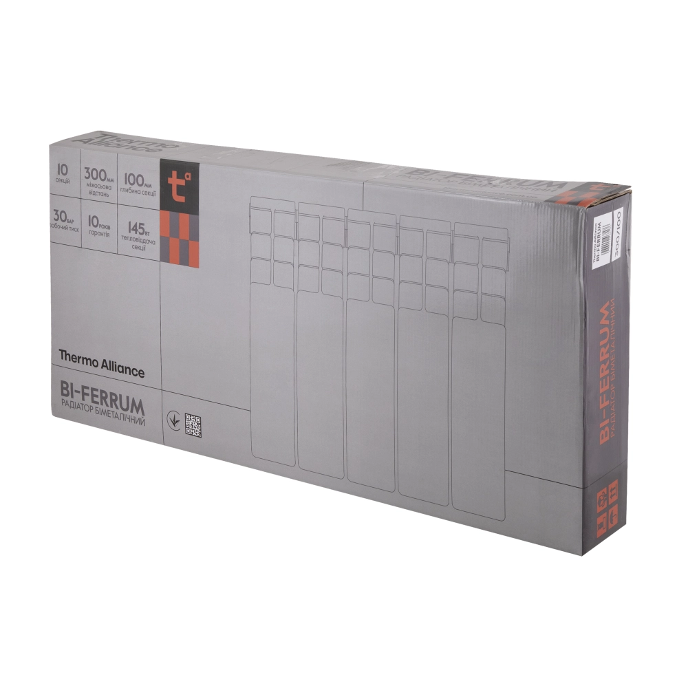 Радиатор биметаллический Thermo Alliance Bi-Ferrum F300100B в сборе 10 секций по 1,15кг 300х100 мм (SD00052841) - фото 9 Радиатор биметаллический Thermo Alliance Bi-Ferrum F300100B в сборе 10 секций по 1,15кг 300х100 мм (SD00052841) - фото 9