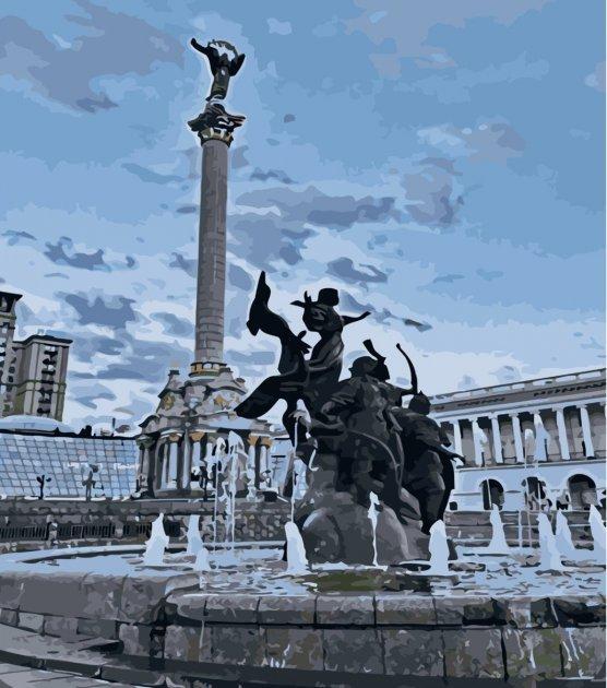 Картина по номерам Strateg Основатели Киева с лаком и уровнем 40x50 см (SY6550)