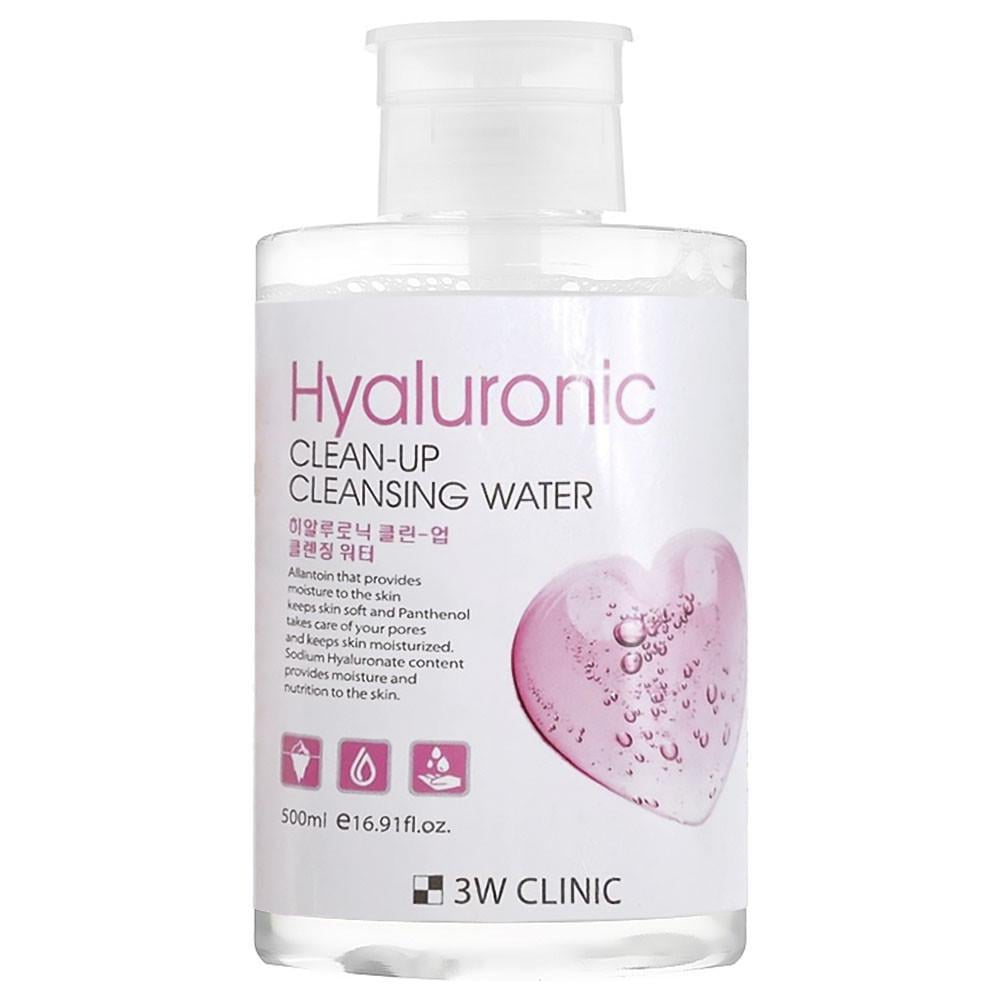 Вода міцелярна очищаюча зволожуюча 3W Clinic Hyaluronic Clean-Up Cleansing Water 500 мл (2005776591) Вода міцелярна очищаюча зволожуюча 3W Clinic Hyaluronic Clean-Up Cleansing Water 500 мл (2005776591)