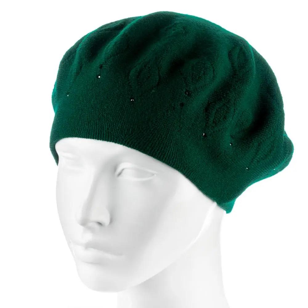 Берет женский Zolly ZH248 двойной мелкой вязки Зеленый