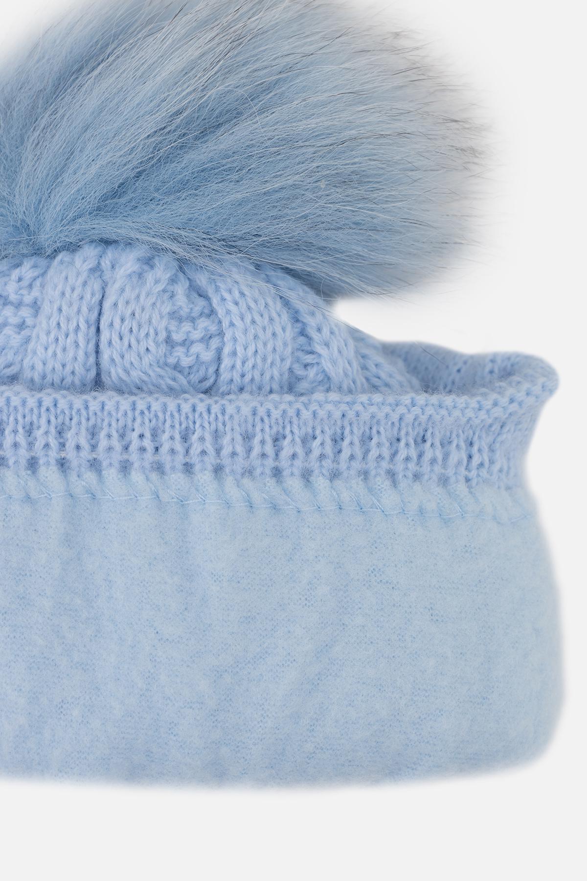 Шапка для мальчика 40-42 см Голубой (ЦБ-00263337) - фото 3