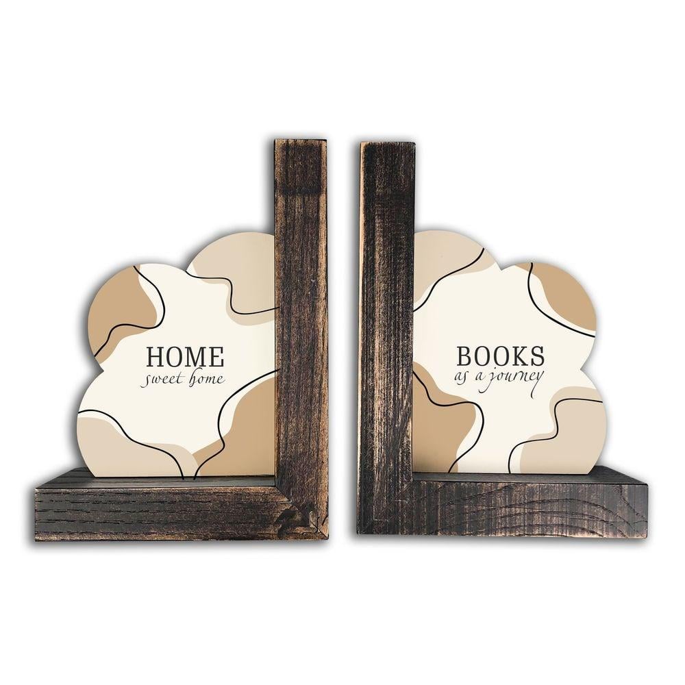 Підставка для книг "Home sweet home/Books as a journey" вінтаж Коричневий