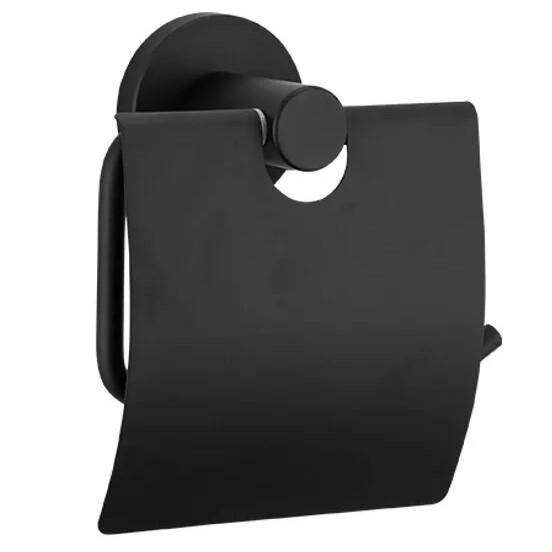 Тримач для туалетного паперу Frap F30203 із кришкою Чорний (126687)