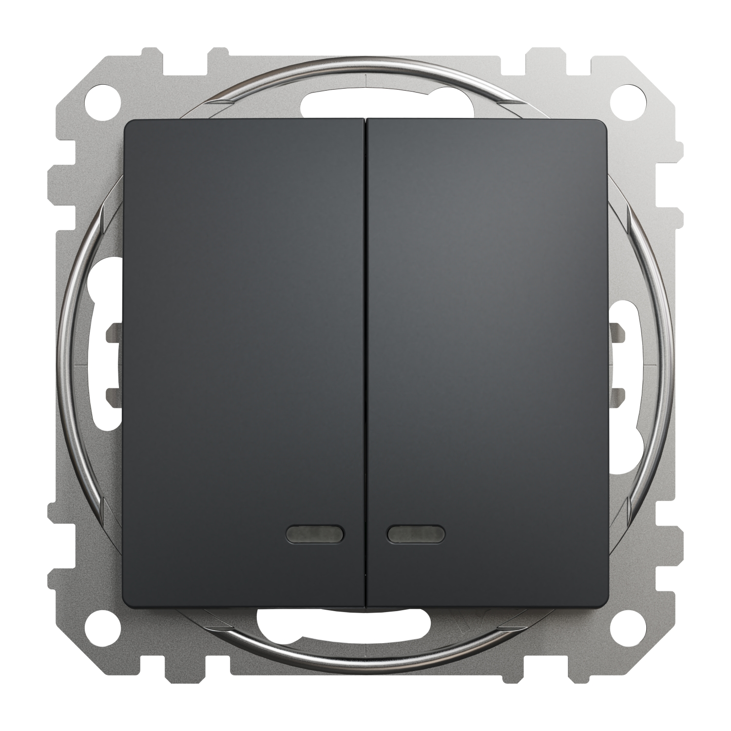 Вимикач 2-й з підсвіткою Schneider Electric Sedna Design Чорний (SDD114105L)