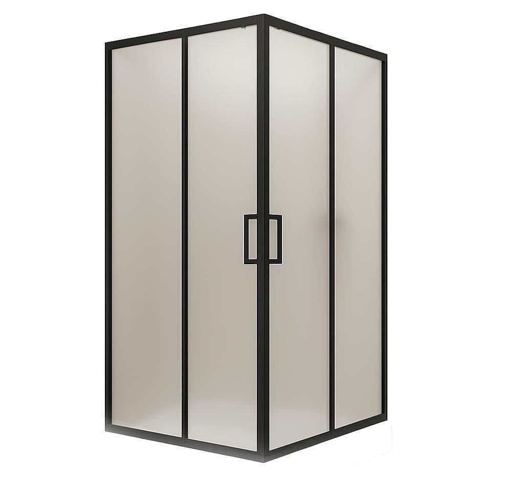 Душевая кабина SUNWAYS FROST SB-1 квадратная без поддона 80x80х180 см черный профиль матовое стекло (C15576)