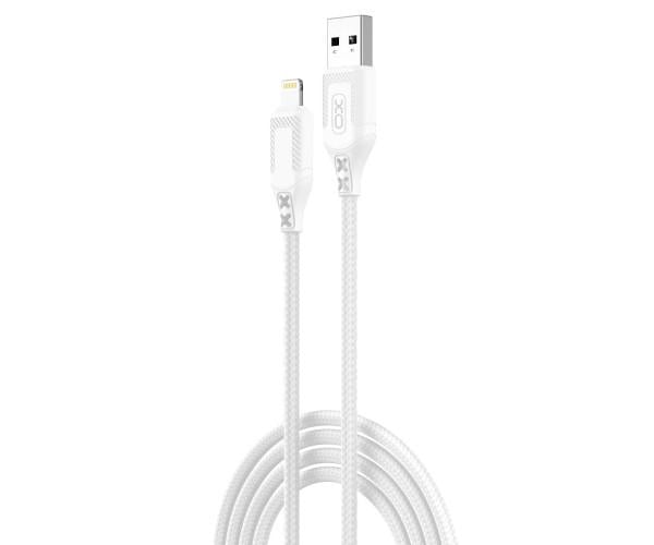 Кабель Usb Xo NB235 Zebra series Braided Lightning 2,4 A White