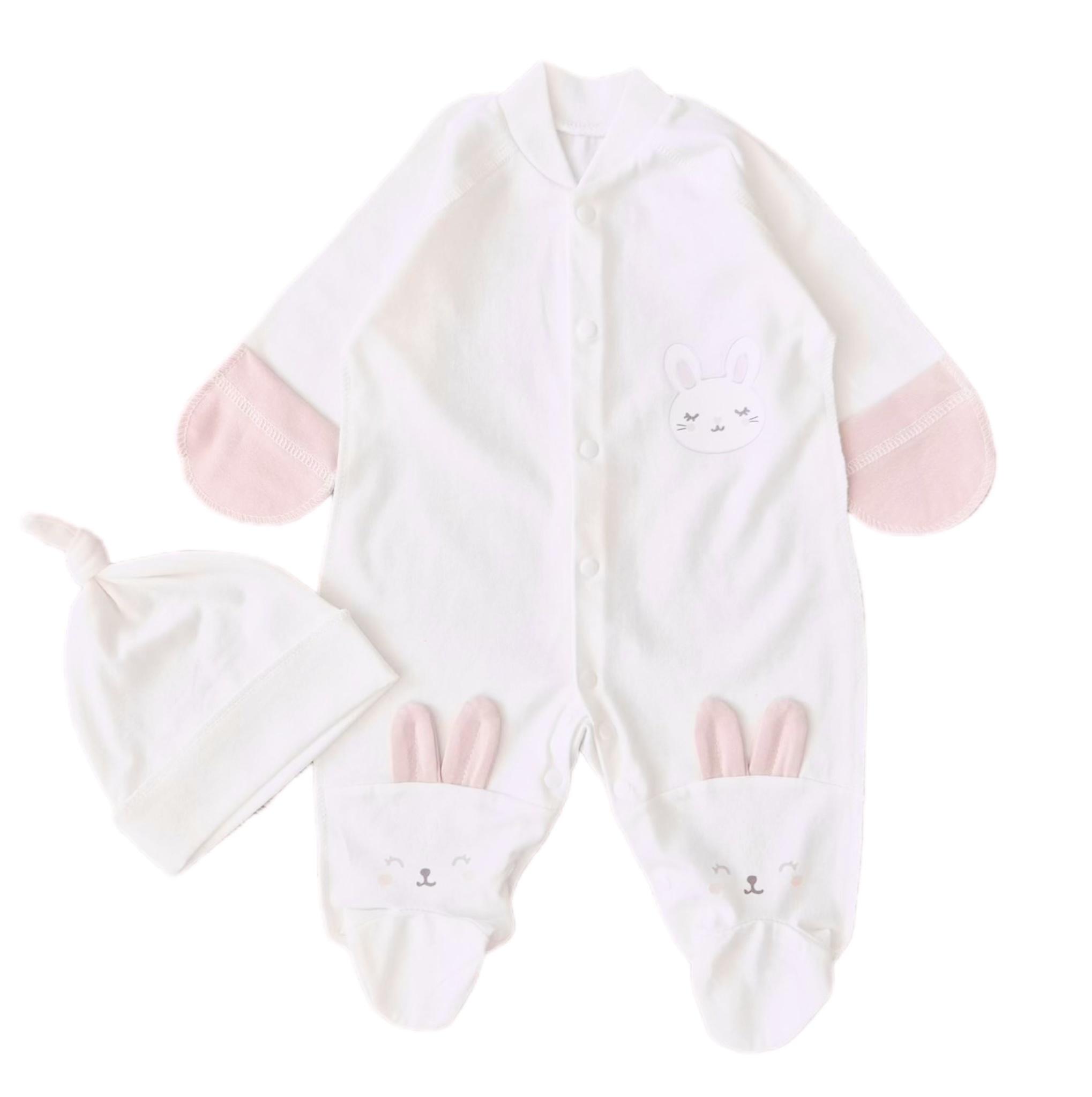 Пижама с шапочкой RoyalBaby Зайчик с ушками кулир р. 56 (143778-19238)