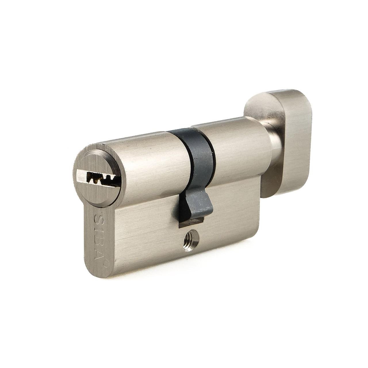 Цилиндр дверной Siba перфорированный ключ-вороток 90 мм 45х45Т Матовый никель (40.10.40/BTSCZ) - фото 2