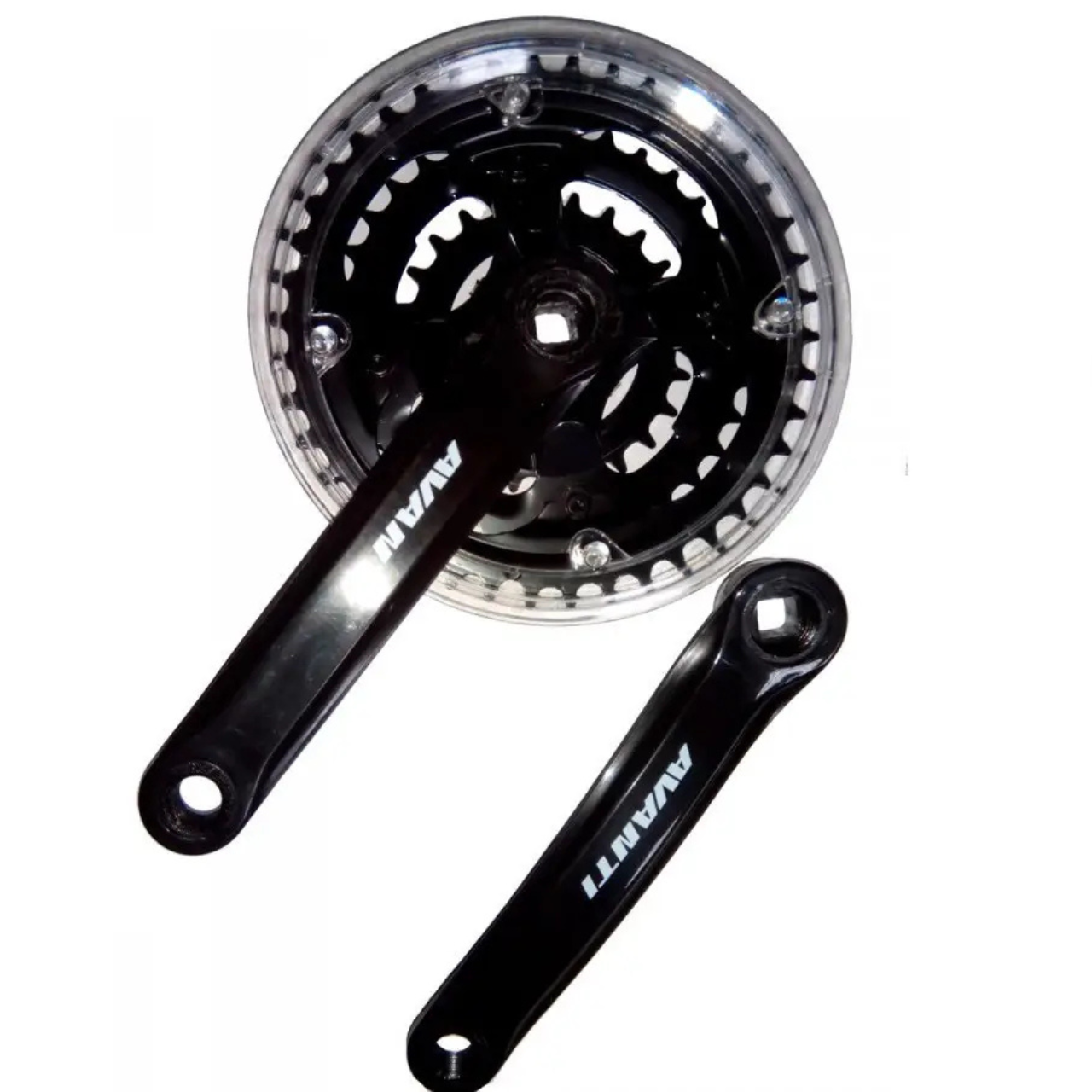 Шатуны велосипедные Avanti GS-P321 сталь под квадрат 42/34/24T 170 мм Черный