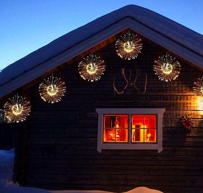 Гірлянда Alphatrade Феєрверк бахрома 3 м 110 LED 5 пучків Теплий білий - фото 2