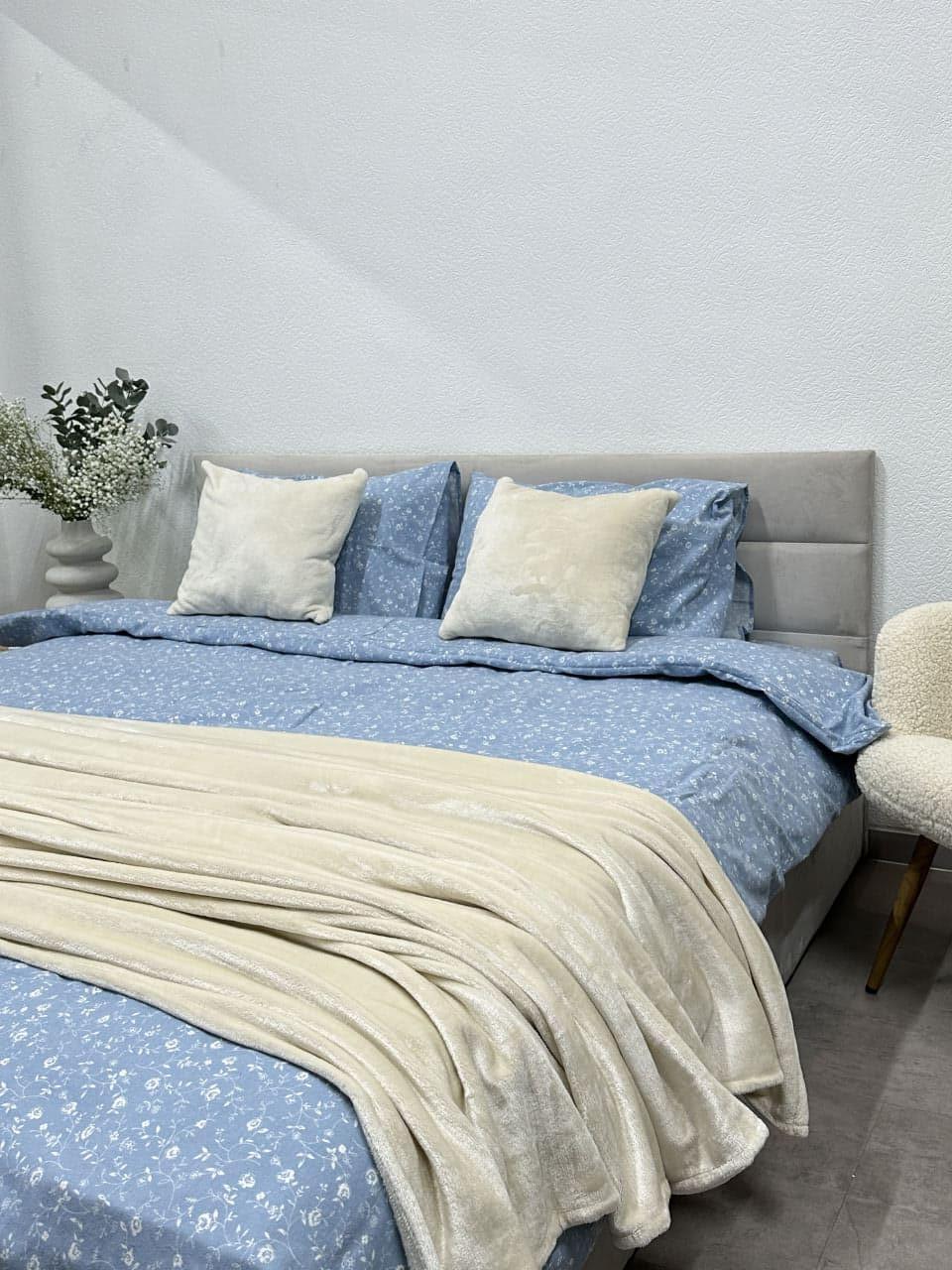 Комплект постельного белья Ecotton полуторный 150х215 см Голубой (250958)