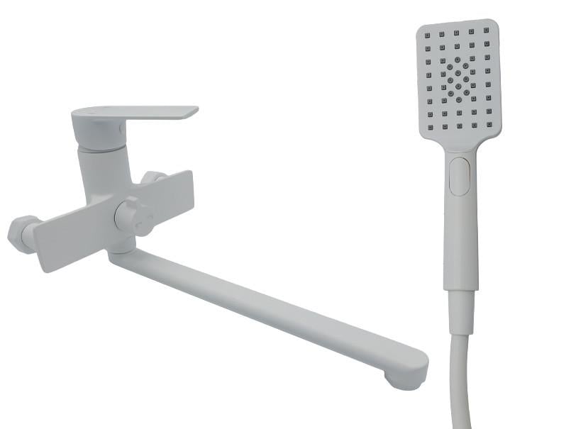 Смеситель для ванной длинный излив AIM DG01153 Frosted white