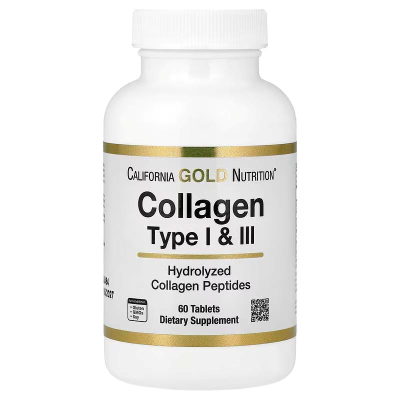 Коллаген гидролизованный California Gold Nutrition типов I/III 60 таб.