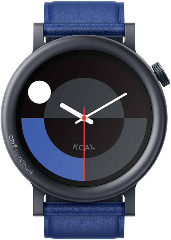 Смарт-часы CMF by Nothing Watch Pro 2 Dark Grey Curved Bezel with Blue Leather Strap