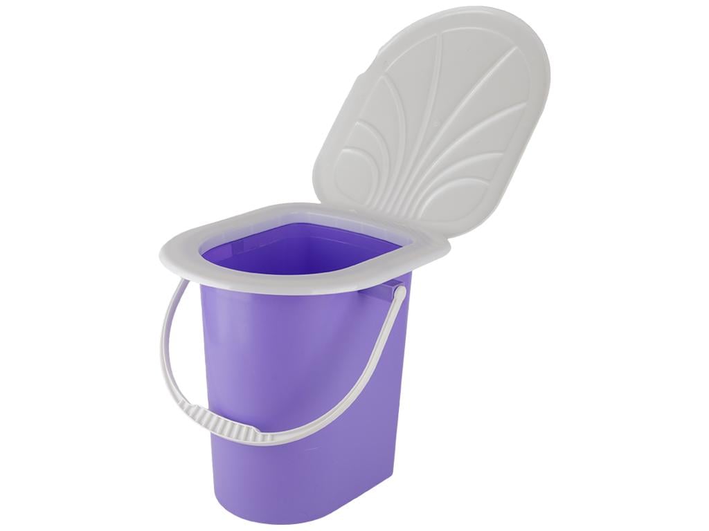 Ведро туалетное с крышкой Консенсус 17 л Фиолетовый (MCS-BK093-1)