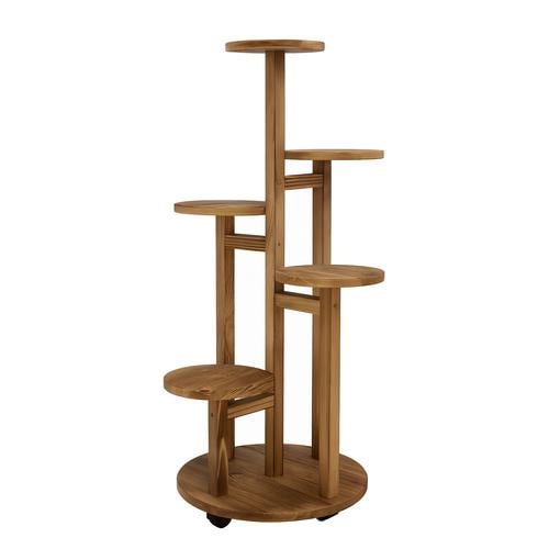 Підставка для квітів Ruhhy шестирівнева дерев'яна 86 см (26041)
