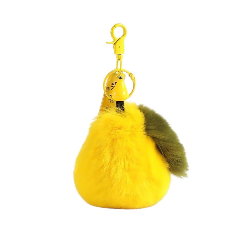 Брелок для ключей помпон-подвеска на сумку пушистая Груша (TA0155_2)
