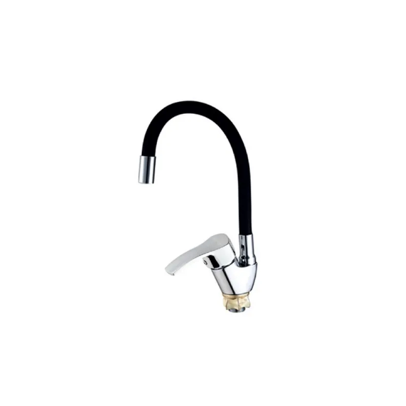 Змішувач для кухні MIXXUS YUB4-279 Reflector Black з чорним силіконовим виливом (MI6484)