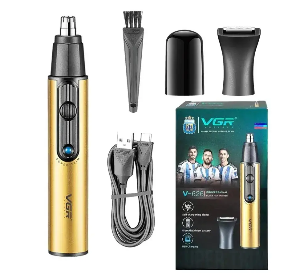 Тример чоловічий акумуляторний VGR V-626 2в1 Золотий (V-626)