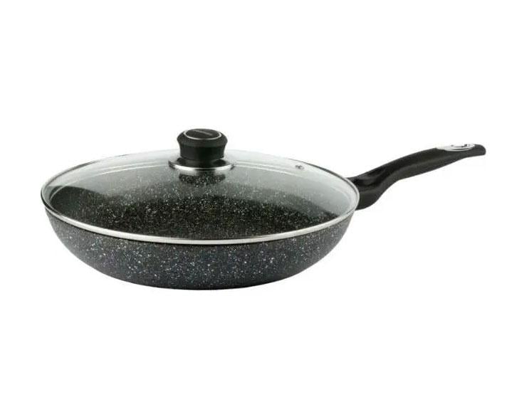Сковорідка з кришкою Tiross TS 1288P з мармуровим покриттям 30 см (id_1731)