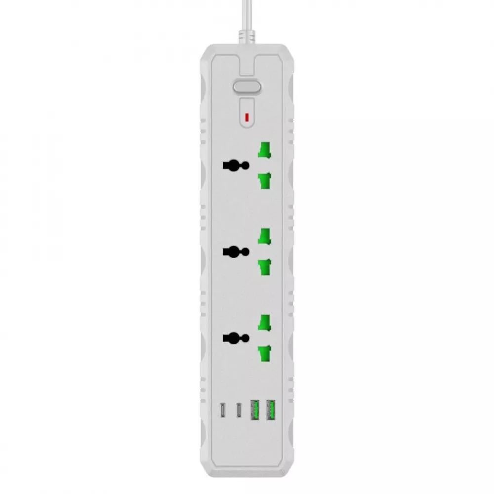 Сетевой фильтр T25-QC 3 розетки/2хUSB/2 Type-C 2 м White