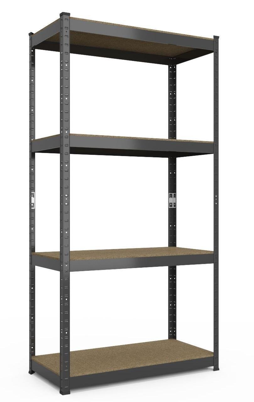 Стеллаж Меткас Бюджет КМ крашенный металлический МДФ 175 кг/полка 4 полки 1600х800х300 мм (3DPanda-BC160150803042A)