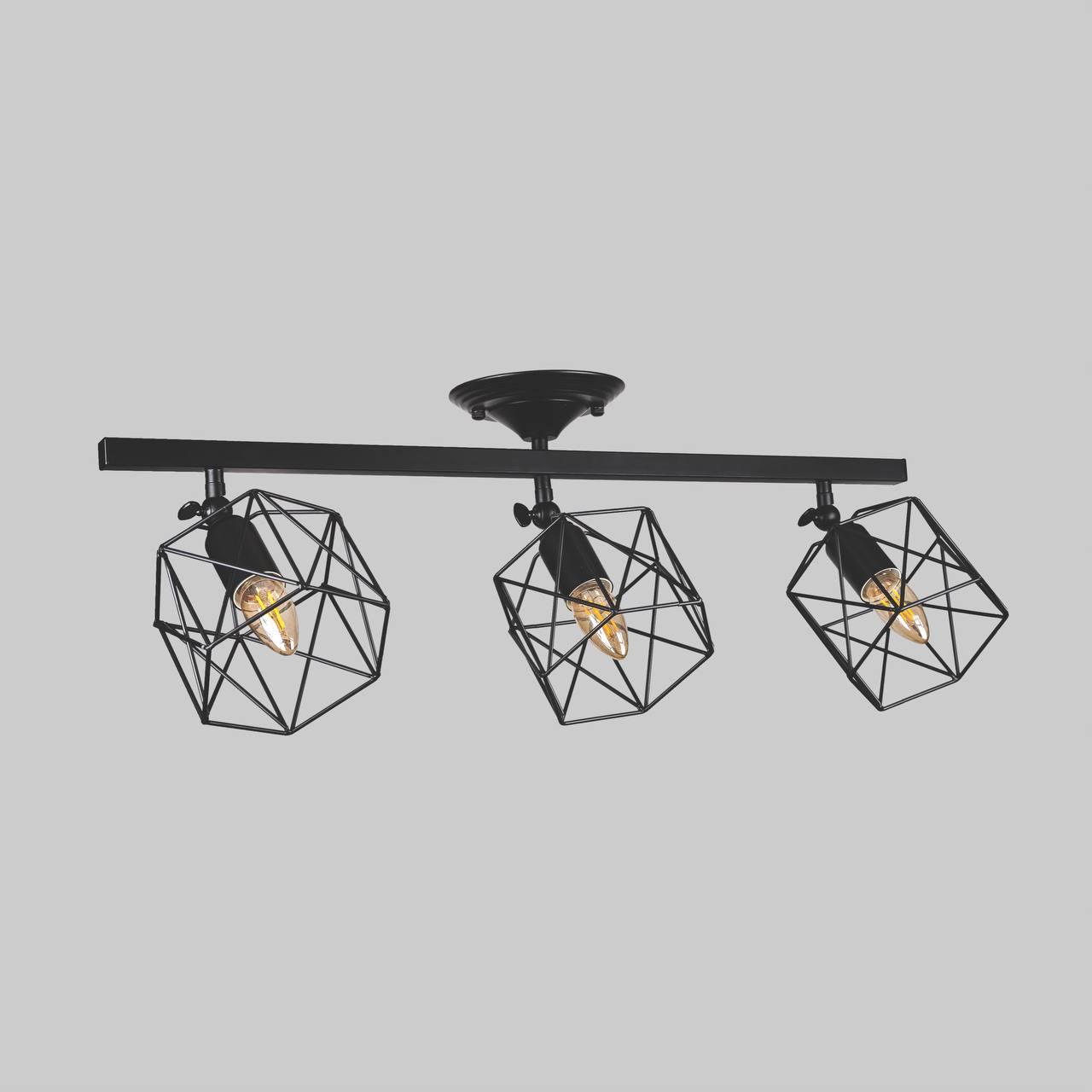 Люстра потолочная с тремя черными плафонами (56-XPR101F-3 BK)