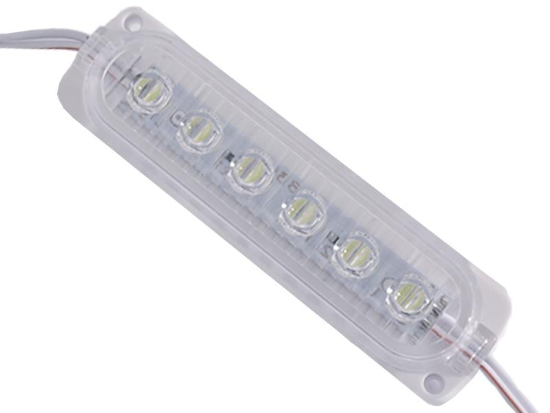 Светодиодный модуль 12В SMD2835 6 LED IP65 6000K холодный белый (4918)