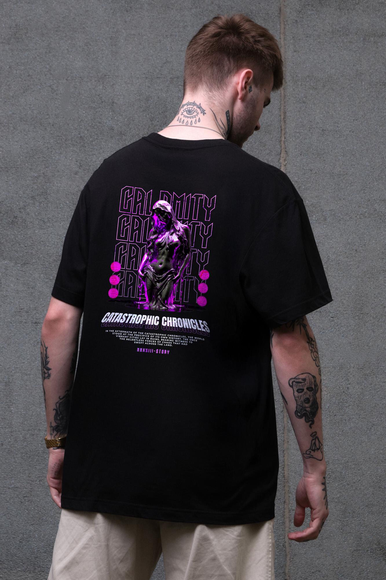 Футболка чоловіча Without з принтом Calomity оверсайз S/M Black (S8049446)