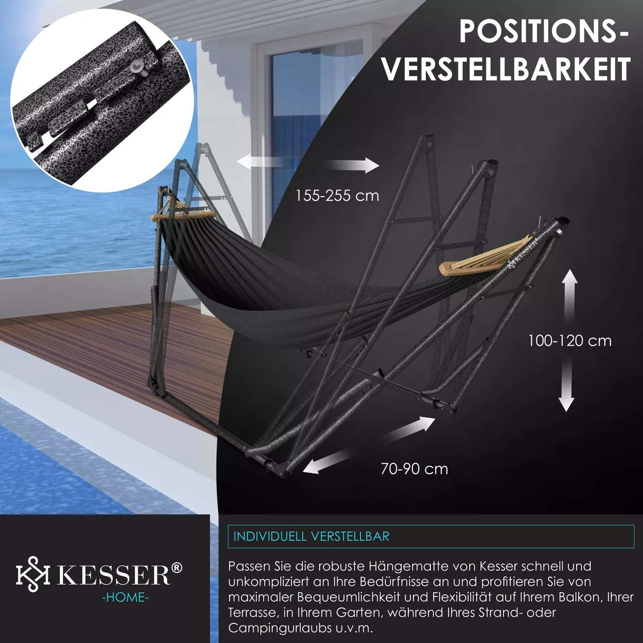 Гамаки KESSER подвесной для сада и дачи 200 кг 360x120x115 см (4260729115591) - фото 4 Гамаки KESSER подвесной для сада и дачи 200 кг 360x120x115 см (4260729115591) - фото 4