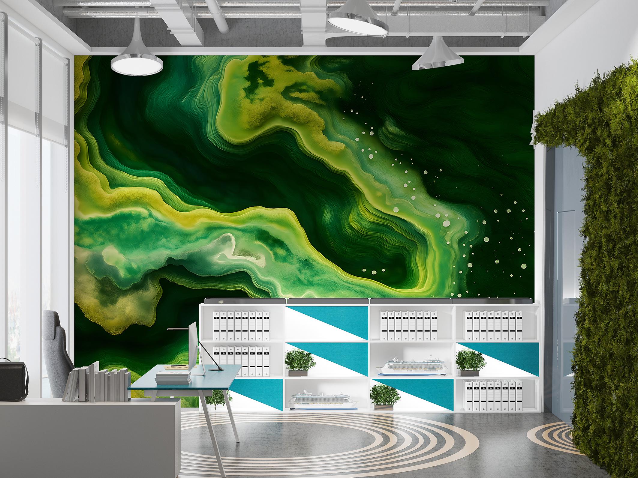 Фотообои флизелиновые Upstream Яркий зеленый цвет 120х180 см (S5WTR-036/2) - фото 5