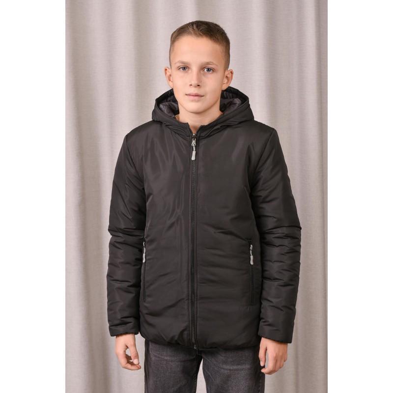 Куртка осенняя для мальчика двухсторонняя 128 см Серый с черным (2733693996) - фото 2 Куртка осенняя для мальчика двухсторонняя 128 см Серый с черным (2733693996) - фото 2