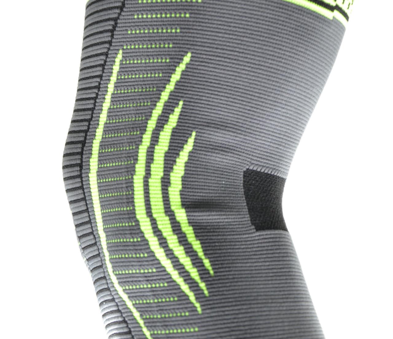 Наколінник компресійний MadMax MFA-284 3D Compressive knee support L Dark grey/Neon green (A-012720) - фото 7