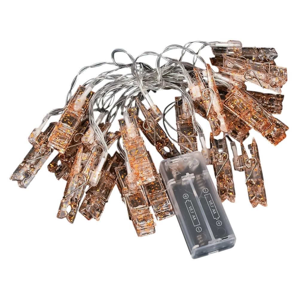 Гірлянда світлодіодна Прищіпки R96133-Y 2AA 3 м з жовтим свіченням Прозорий (29875965)