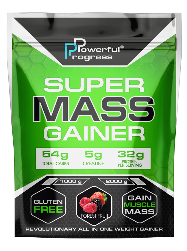 Гейнер высокобелковый для набора массы Powerful Progress Mass Gainer Лесные ягоды 2 кг - фото 1