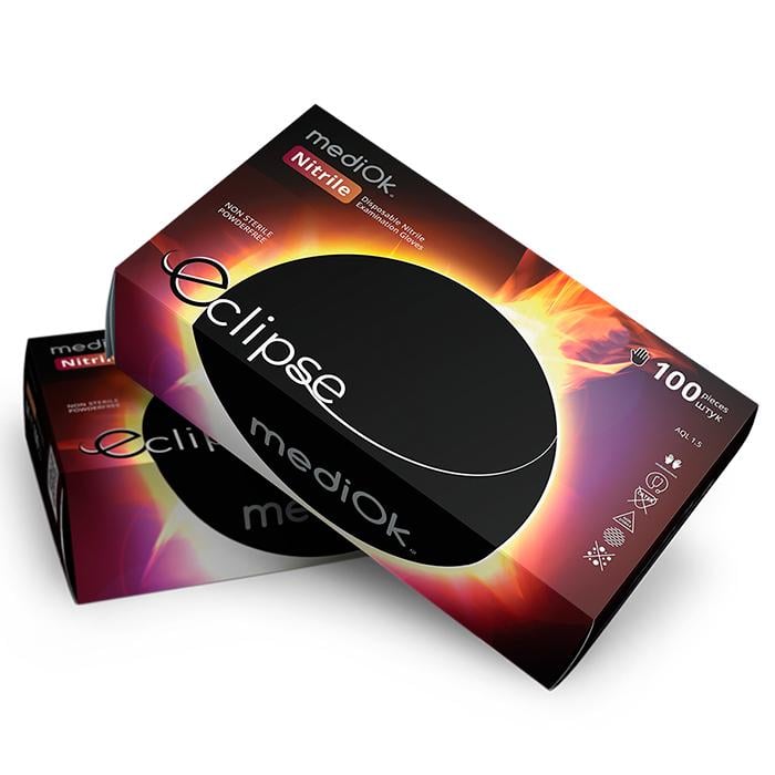 Перчатки нитриловые MediOk Eclipse неопудренные M 100 шт. Черный (EclipseM) - фото 4 Перчатки нитриловые MediOk Eclipse неопудренные M 100 шт. Черный (EclipseM) - фото 4