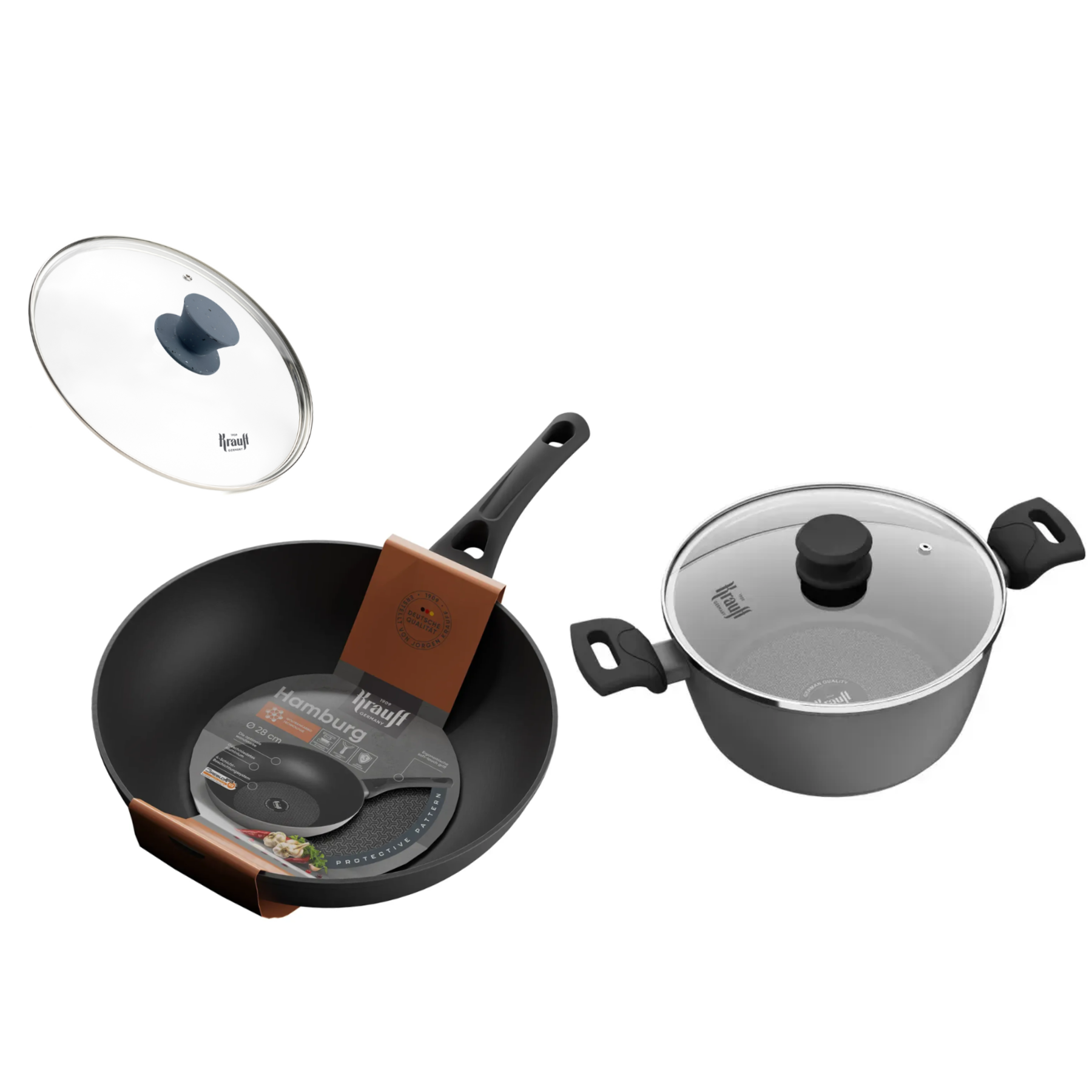 Сковорода ВОК Krauff Hamburg 28 см со стеклянной крышкой (55-333-404) Сковорода ВОК Krauff Hamburg 28 см со стеклянной крышкой (55-333-404)