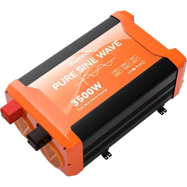 Автомобильный инвертор Choetech чистая синусоида 12-220V 3500W Black/Orange (CJ3500Q-V2)