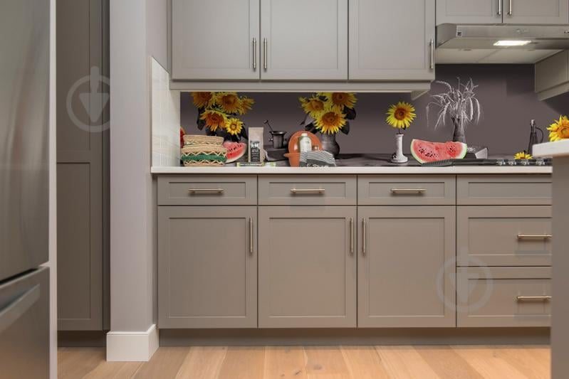 Скинали на кухню Zatarga «Соняшники Кавуни» 600х3000 мм вінілова 3Д наклейка кухонний фартух самоклеюча Z180370/2