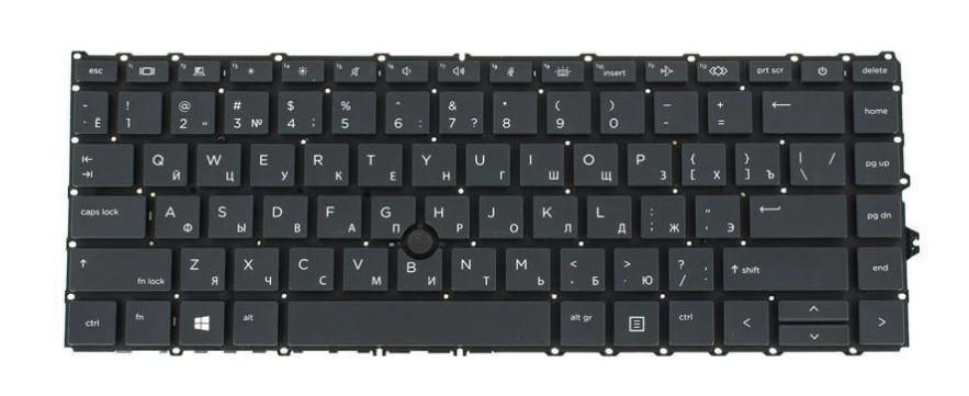 Клавиатура для ноутбука HP ProBook 840 G8/845 G8 rus без фрейма/подсветка клавиш Black (179673)